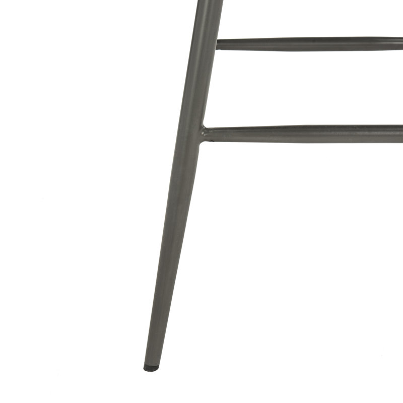 Rickman Upholstered Counter Stool with Metal Frame, Burgundy/Black, Bar Stool (29.9" Seat Height)