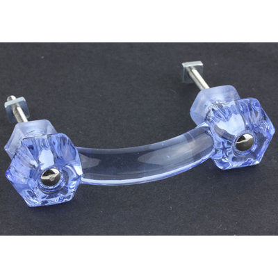 (Paquet de 5) Poignée en verre antique de 3 po bleu glacier