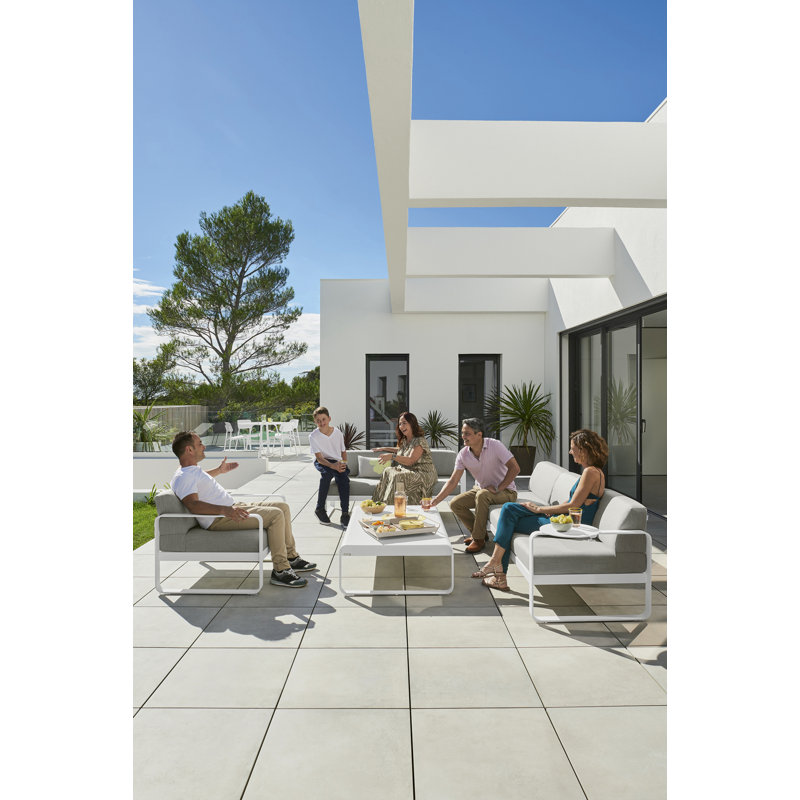 Bellevie Outdoor Side Table, 14" H x 41" L x 30" W, Cotton