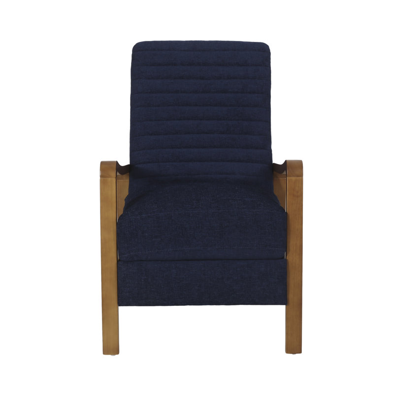 Munro Manual Club Recliner 24.75'' Wide Wood Hand Manual Club Recliner   24.75” W x 35.00” D x 37.75” H , Dark Blue, Brown