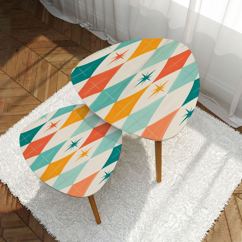 Ensemble de 2 tables basses gigognes Triangle