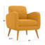 Chaise d'appoint Ashby en lin jaune avec pieds en bois massif naturel