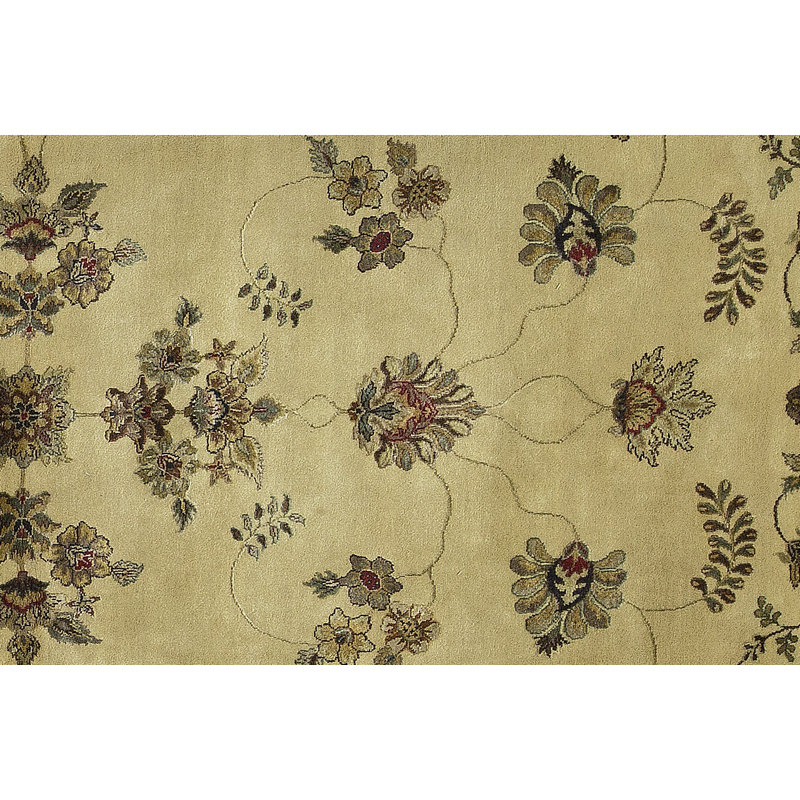 Hand-Knotted High-Quality Gold Round Area Rug