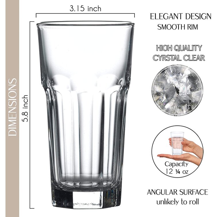 Crystalia USA 6 - Piece 12.25oz. Glass Highball Glass Glassware Set &  Reviews