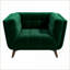 Méridienne Addison Mid-Century - Velours vert foncé | Vert foncé | Velours
