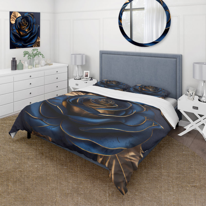 Ensemble de housse de couette Gilded Rose In Kings Blue BeddingMicrofiber / Polyester