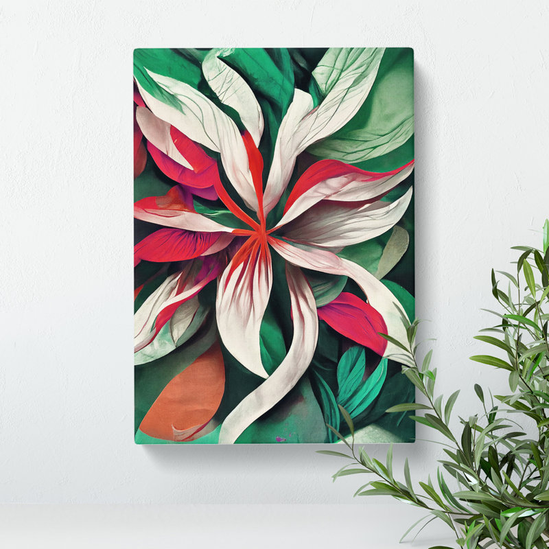Flowers Abstract No.4 - Wrapped Canvas Print, 50cm H x 35cm W