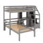 Lit mezzanine simple avec bureau, tablettes et tiroirs-118032021