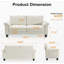 Canapé 70 po en velours, canapé Mid-Century moderne avec sac de rangement-1018880500