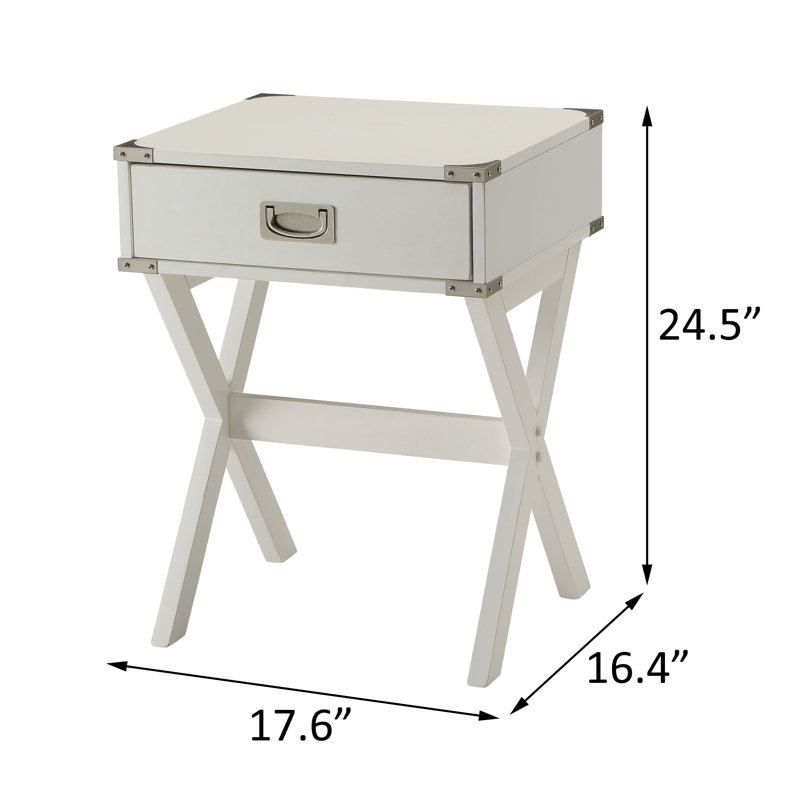 Bianco End Table with Storage, Red, 23" H x 20" W x 18" D