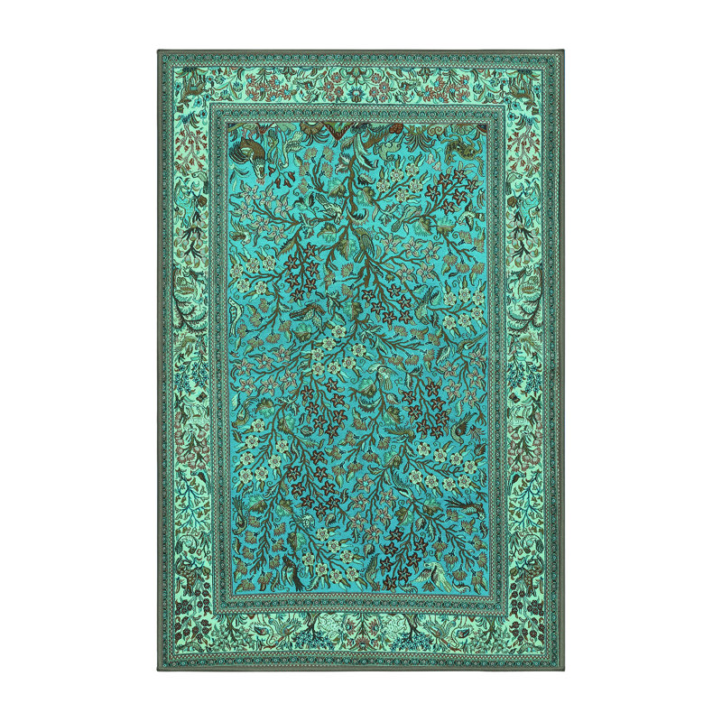 Lutvo Performance Floral Indoor Rug, Rectangle 5' x 7'