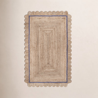 Damask Petals Braided Jute Area Rug