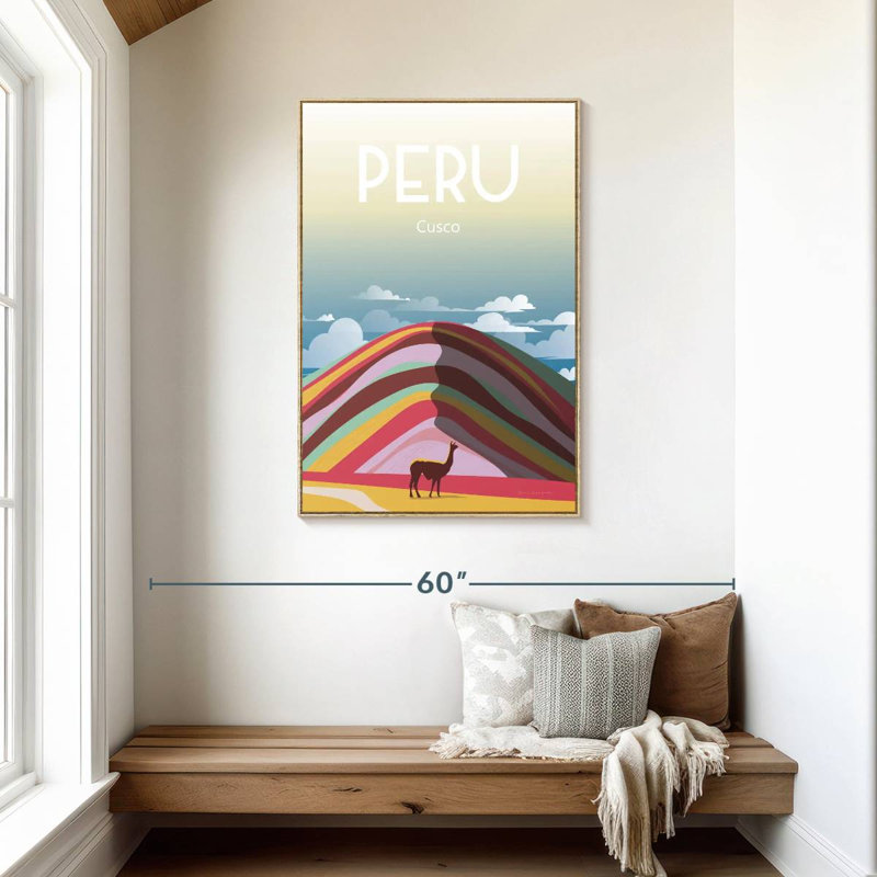 Pérou, Cadre flottant en bois naturel, 29 po x 43 po