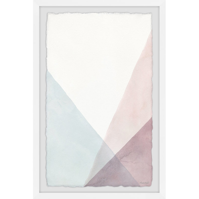 Three Pastel Triangles - Single Picture Frame Painting, 61 cm H x 41 cm W
