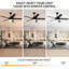 Ventilateur de plafond d'intérieur à DEL 5 pales 52 pouces avec télécommande et contrôle mural, moteur à courant continu réversible-173099506-164843354-164843359