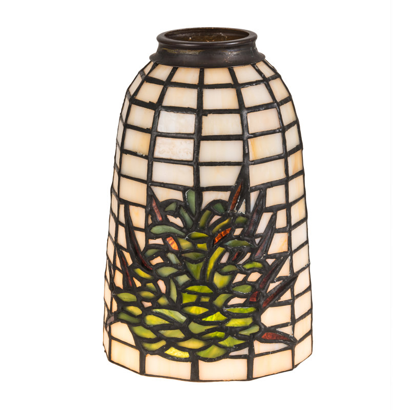 Abat-jour cloche en verre noir / vert / beige Barons