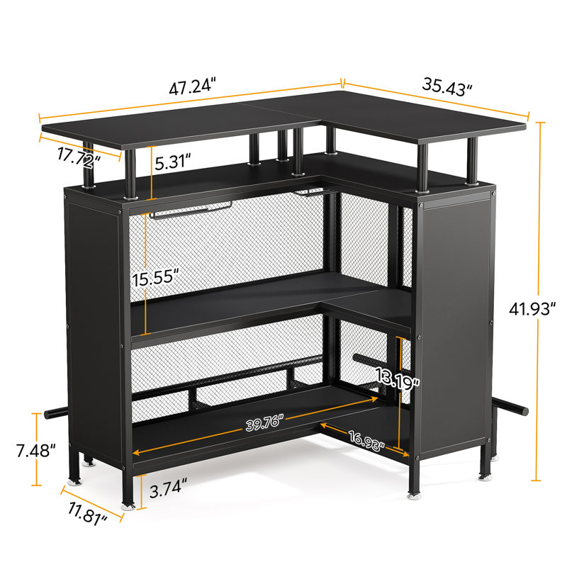 Bhima Bar Unit with Storage, Black