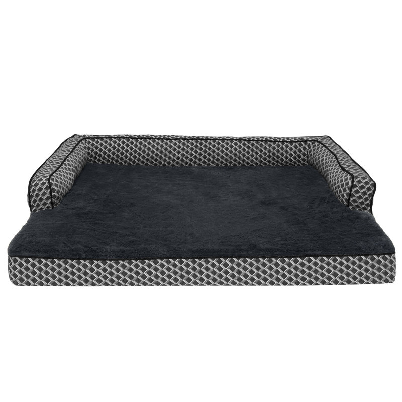 Diamond Gray Jumbo Orthopedic Foam Sofa-Style Dog Bed