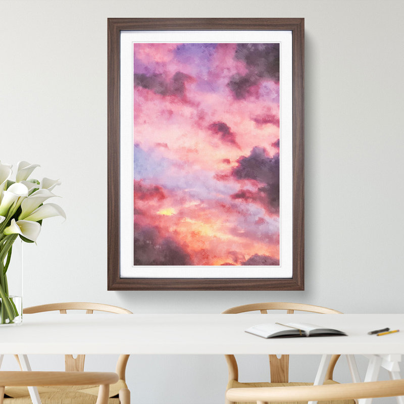The Beauty of the Clouds - Picture Frame Painting, 65cm H x 48cm W x 2cm D, Walnut Framed