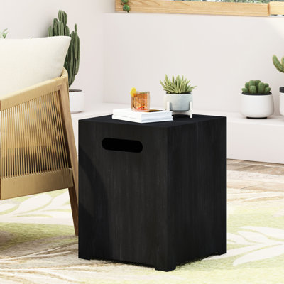 Multi - Functional Iron Tank Holder Used As Side Table Powder Coated Frame Dark Grey No Assembly 14.83 W X D 19.3 H Outdoor Clean And Organized Finish Decor Arrangement