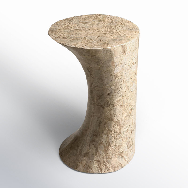 Jaxon Oval Fossil Stone Side Table