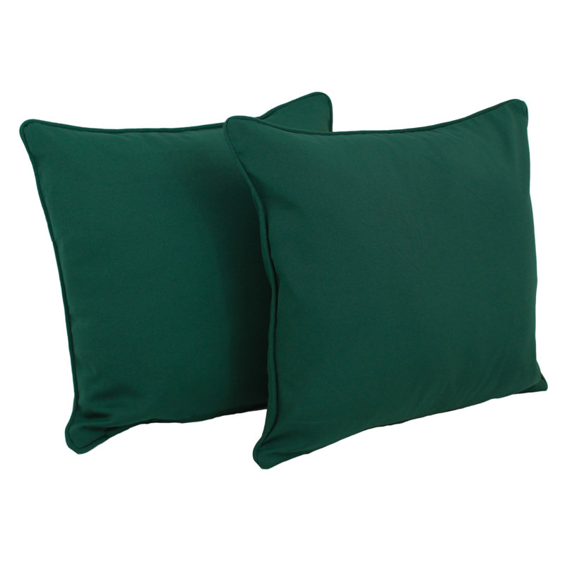 Cotton Blend Reversible Throw Pillow, Forrest Green Velvet