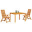 Set Of 2 Natural Wood Solid Acacia Wood Foldable