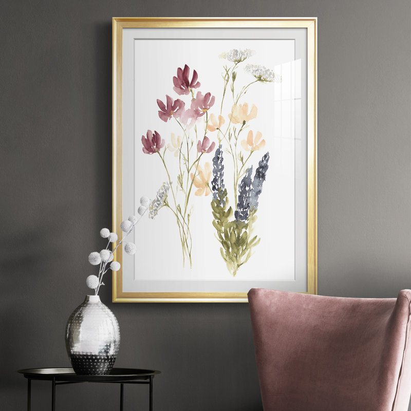 Lobelia Garden II - reproduction de cadre photo, H 30,5 po x l 22,5 po x P 1 po, Or