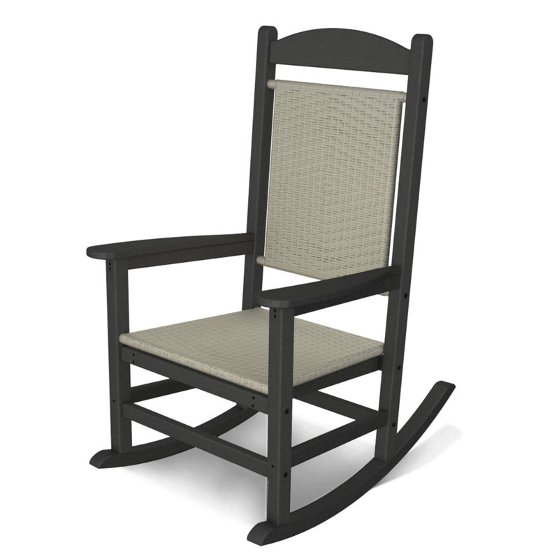 Chaise berçante POLYWOOD Classics, Gris ardoise / Tissage blanc