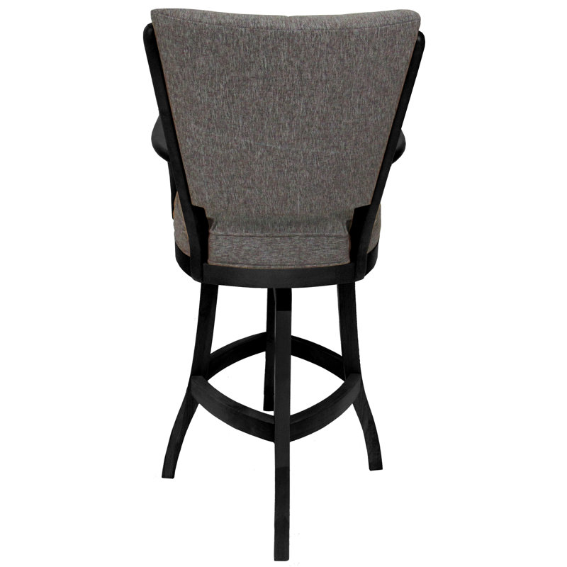 Mojave Gray and Black 26" Swivel Counter Stool with Solid Wood Frame