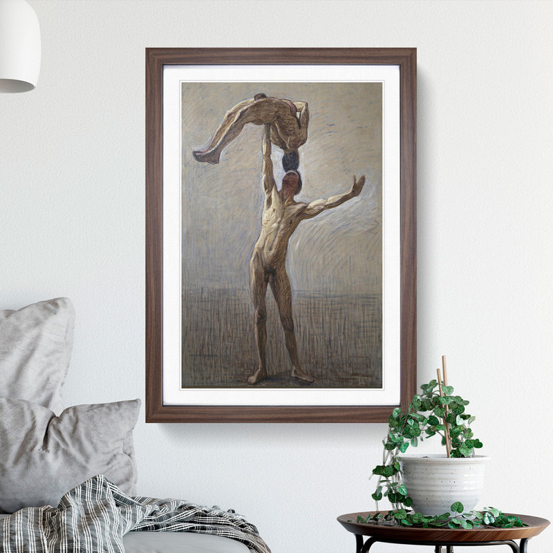 Athletes by Eugene Jansson - Picture Frame Painting, Walnut Framed, 65cm H x 48cm W x 2cm D