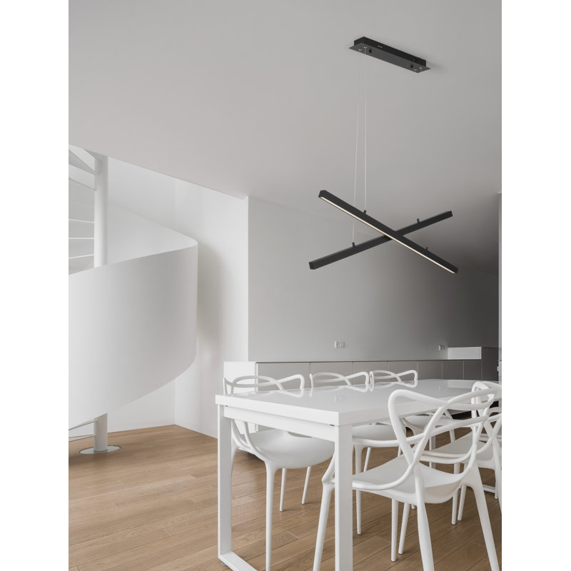 2 - Light Black LED Geometric Pendant