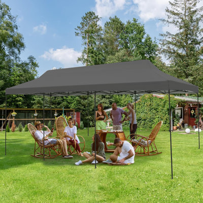 10x30 Commercial Instant Pop-up Canopy Tent Heavy Duty, Includes Roller Bag, 8 Sand Bags, 8 Wind Ropes & Ground Nails For Outdoor Events, Parties, Camping, Blue