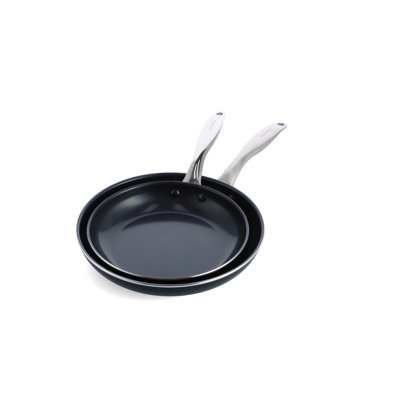 GreenPan Royal Black Aluminium Non Stick 24cm & 28cm Frying Pan Set