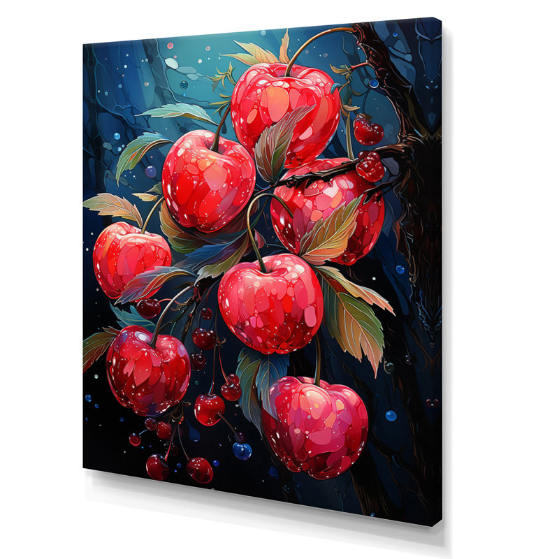 «Itzael Red Apple Blossom Collage», reproduction sur toile, Toile tendue, H 20 po x l 12 po