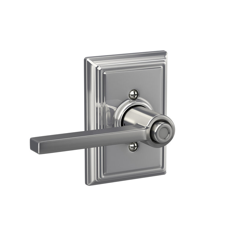 Latitude Lever with Addison Trim Bed and Bath Lock, Polished Chrome