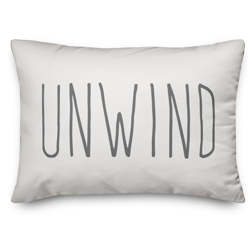 Yes! Textual Outdoor Reversible Throw Pillow, White/Gray