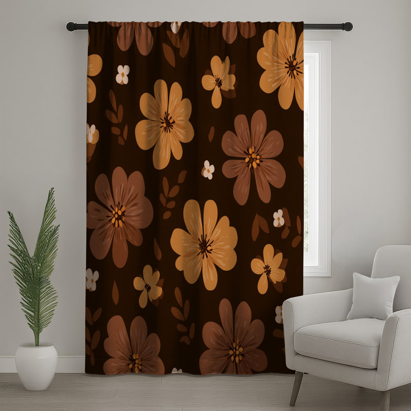 Rideaux à motif floral et voilages à motif floral - 1 panneau, Transparent, 50 po x 80 po - 1 panneau