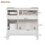 Meuble-lavabo moderne de 36 po avec lavabo en résine, armoire de salle de bain moderne en blanc avec deux portes à fermeture douce et quatre tiroirs-106459530