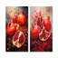 «Crimson Cosmos Pomegranate Fruit», ensemble de 2 reproductions d'art mural en métal-1044632399