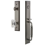 Fifth Avenue Handleset with Single Cylinder Deadbolt and Baguette Door Knob and Fifth Avenue Rosette
