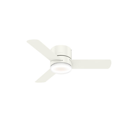 Minimus 44" 3-Blade Modern Low Profile Indoor Ceiling Fan with Integrated LED Light and Handheld Remote