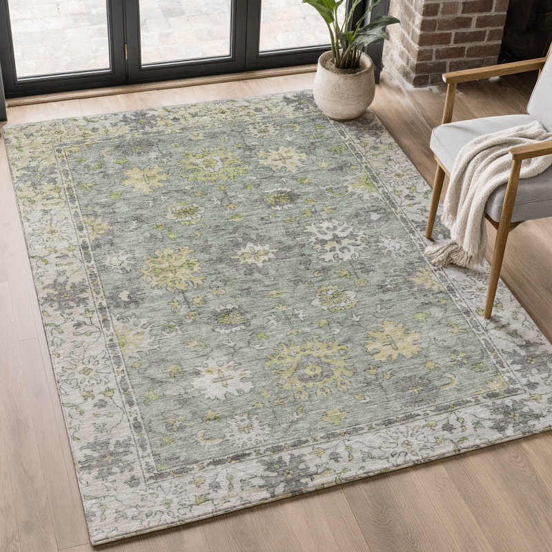 Premium Machine Washable Mayfield AMF2052 Global Rug, 10' x 14', Sage