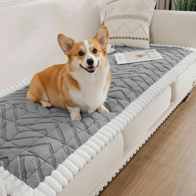 Large Sofa Couch Cover For Dogs Non Slip Washable, Soft Fuzzy Pet Couch Covers For 2-3 Cushions Sofa, Pet-Friendly Couch Protector Pa