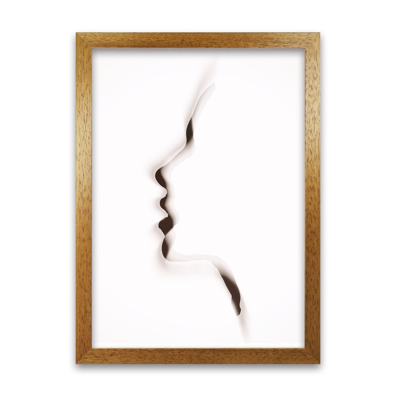 Female Profile Original - Print, Oak Frame, 59cm H x 42cm W x 3cm D