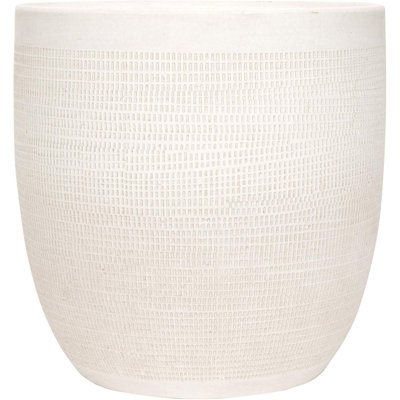 Matte Embossed Stoneware Planter