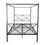 Structure de lit plateforme en métal pour grand lit, détails ornés, construction, noir, s'adapte facilement à tous les grands lits standard, grand et stable, matelas à bruit