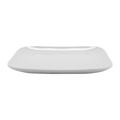 GET CS-6119-W Melamine Break-Resistant Square Coupe Plates, 9.5", White (Set of 12)