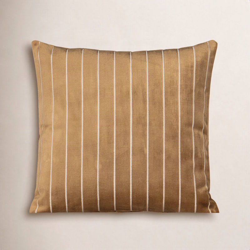 Maxton Striped Reversible Throw Pillow, Yellow, Square 20", Feather