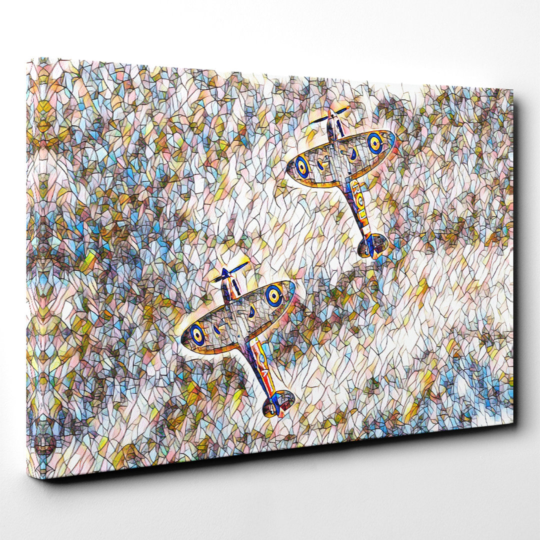 Spitfire RAF Duo Planes - Wrapped Canvas
